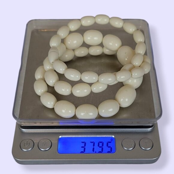 V. Off-White Lucite Graduated Beaded Necklace - Picture 6 of 6